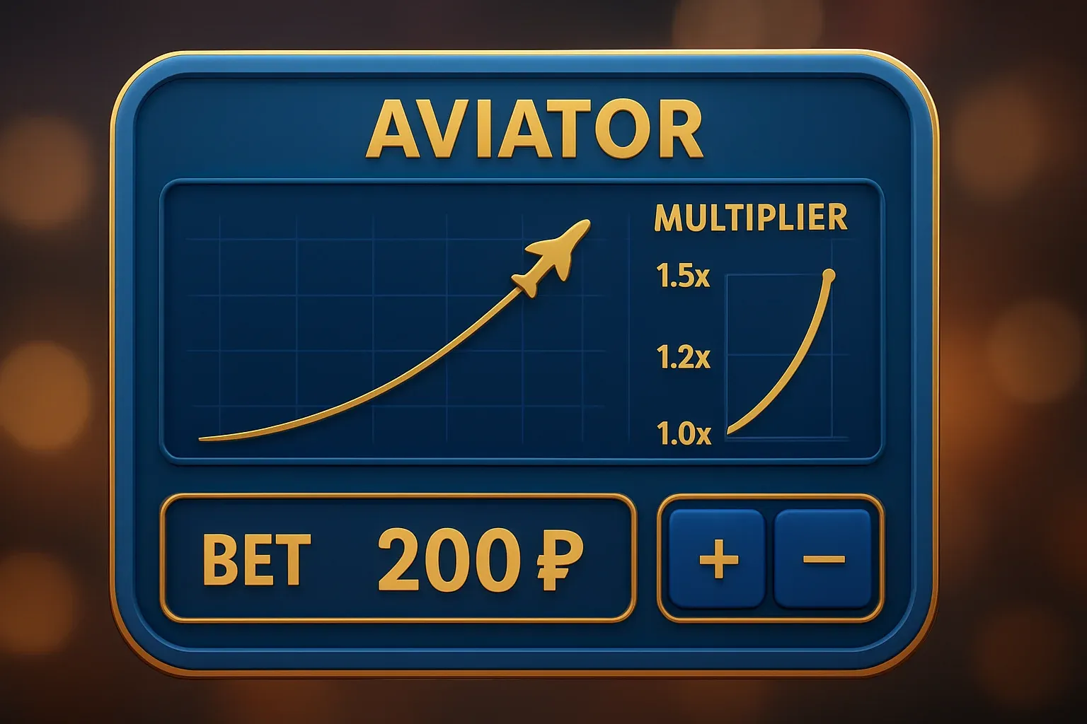 Close-up aviator crash game UI with plane trajectory, multiplier graph, and peso bets