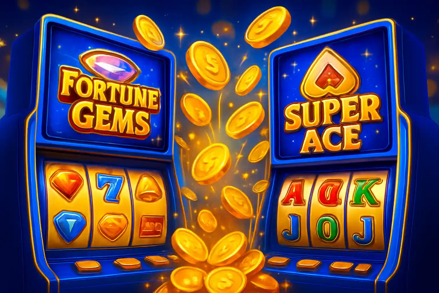 Bright Philippine casino slot machines with JILI symbols and exploding gold coins